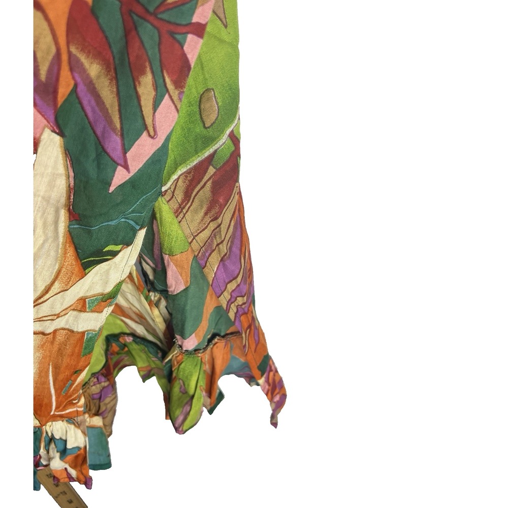 True Destinations‎ Women Tropical Midi Dress M Resort Wear Beach Travel Beads - Picture 8 of 11